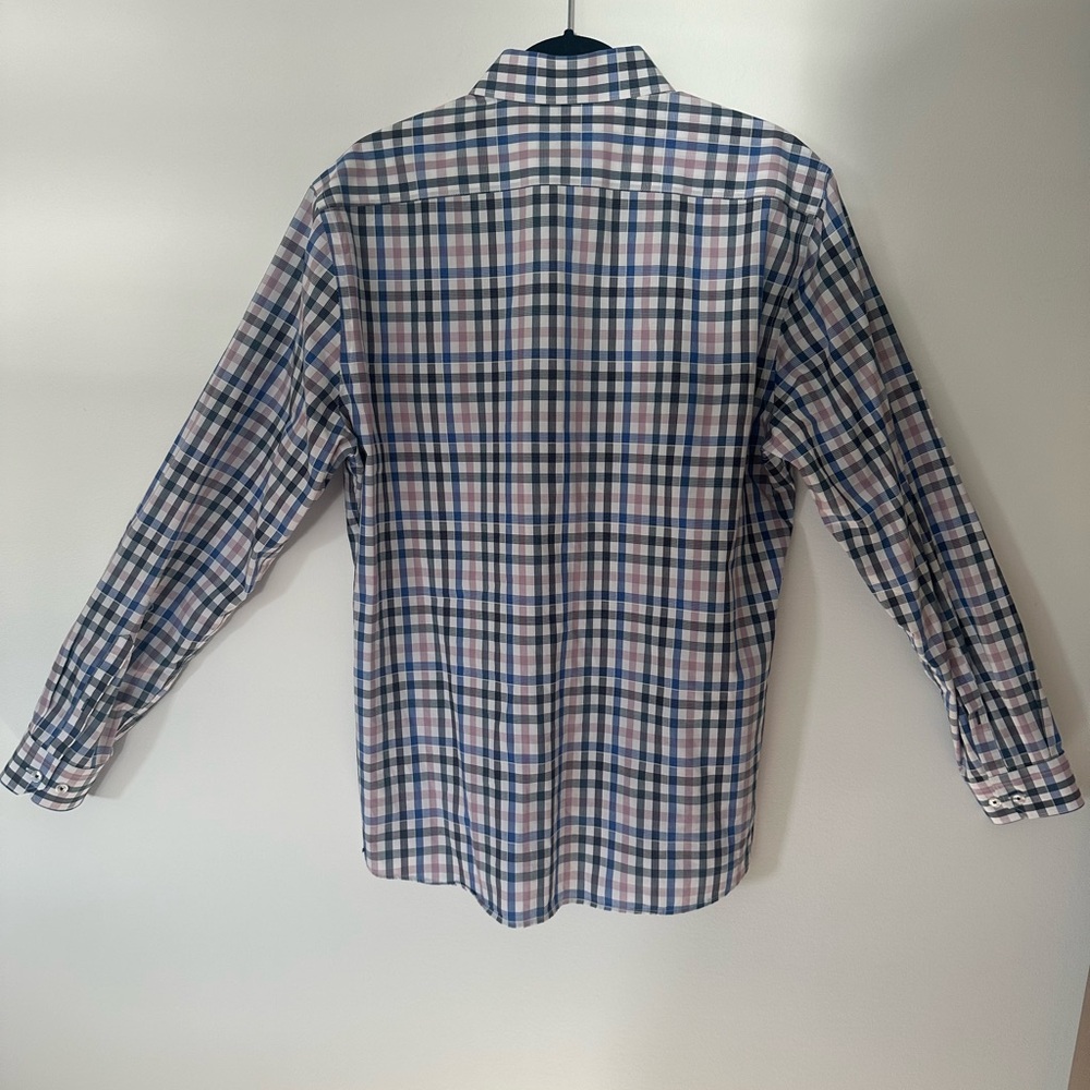 Long Sleeve Plaid Button Down Shirt Preppy Cotton Men’s Size M Academia - Picture 11 of 13